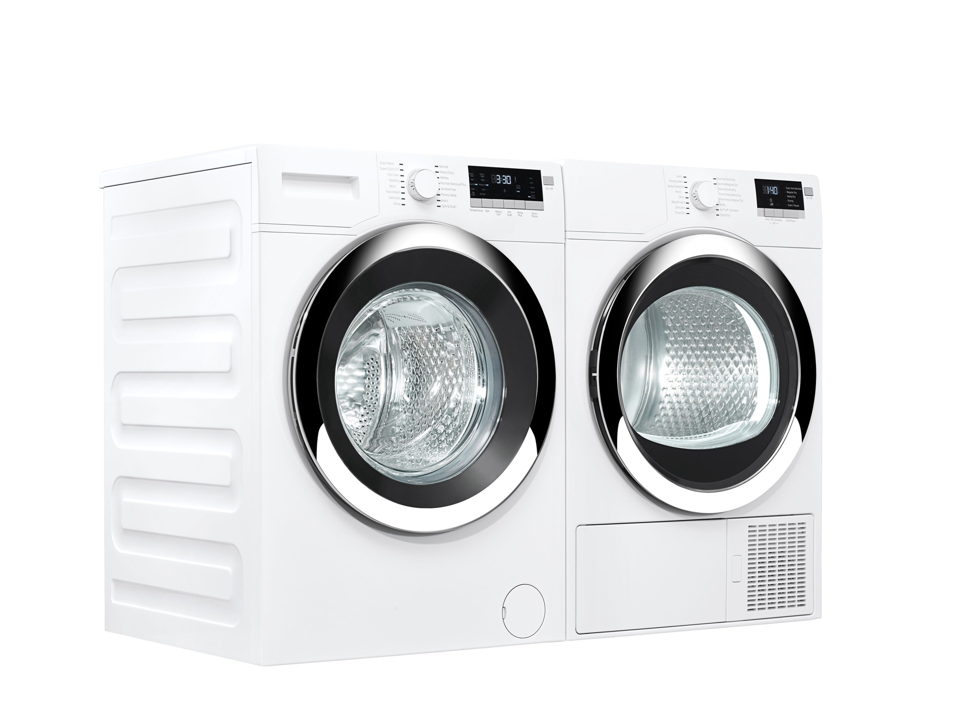 Washer and dryer with clipping path